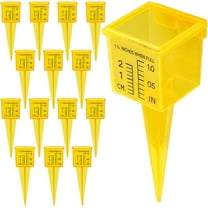 10&15&20P Rain Gauge Outdoor, 1.5" Sprinkler Gauge Lawn Water Gauge for Rain with Wide Mouth Water Measuring Tool for Yard Garden Lawn Deco (10, Yellow)