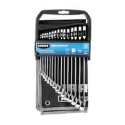 HART 15-Piece MM Combination Wrench Set with Tool Pouch, Chrome Finish, Sizes 8-22 mm