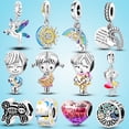 thumbnail image 2 of Charms Niño Y Niña 925 Cuentas De Plata Esterlina Encantos Unicornio Colgantes Ajuste Original Pulsera De Serpiente DIY Accesorios De Joyería Gao Jiahui unisex, 2 of 2