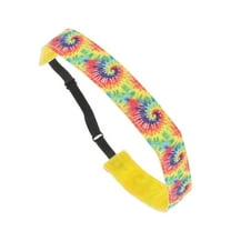 Unique Bargains 1 Pc Non Slip Headband Tie-dye Headband for Sport Yellow
