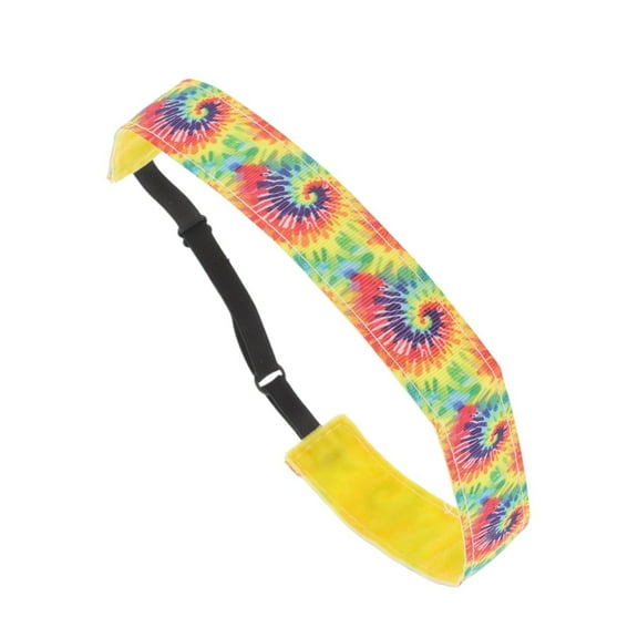 Unique Bargains 1 Pc Non Slip Headband Tie-dye Headband for Sport Yellow