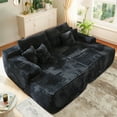 thumbnail image 2 of Vcatnet 81" Modular Sectional Sofa Couch Corduroy Chaise Lounge Loveseat Sofa Bed Oversized Upholstered Sleeper Sofa for Living Room and Bedroom, Black, 2 of 9