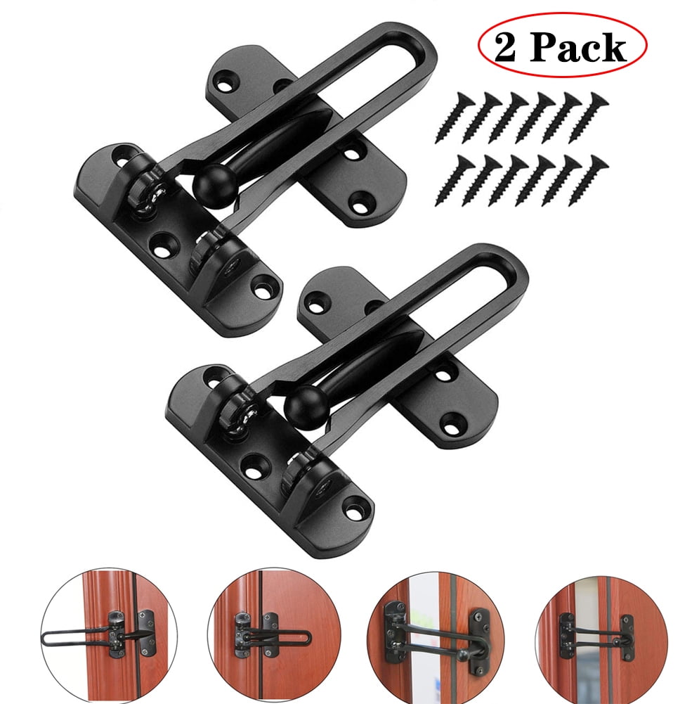 LNKOO 2 Pack Swing Bar Door Lock Home Security Door Lock, Home Reinforcement Lock for Swingin
