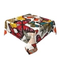 thumbnail image 6 of Zufioo Retro Floral Butterfly Print Square Decorative Tablecloth, Wrinkle-resistant, Waterproof and Oil-resistant Tablecloth Coffee Table Cloth, Suitable for Restaurants-54"x54", 6 of 8