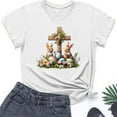 thumbnail image 4 of Cavosen Happy Easter Tops for Women Short Sleeve Summer Eggs Blessed Cross Print Pullover Shirts Crewneck Festival Blouse Vacation Holiday T Shirts Casual Dressy Stylish Tees S, 4 of 4