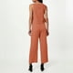 thumbnail image 5 of Conjunto de dos piezas de lino de color liso para mujer: top corto sin mangas con botones y pantalones de pierna ancha, tejido transpirable para el verano, 5 of 8