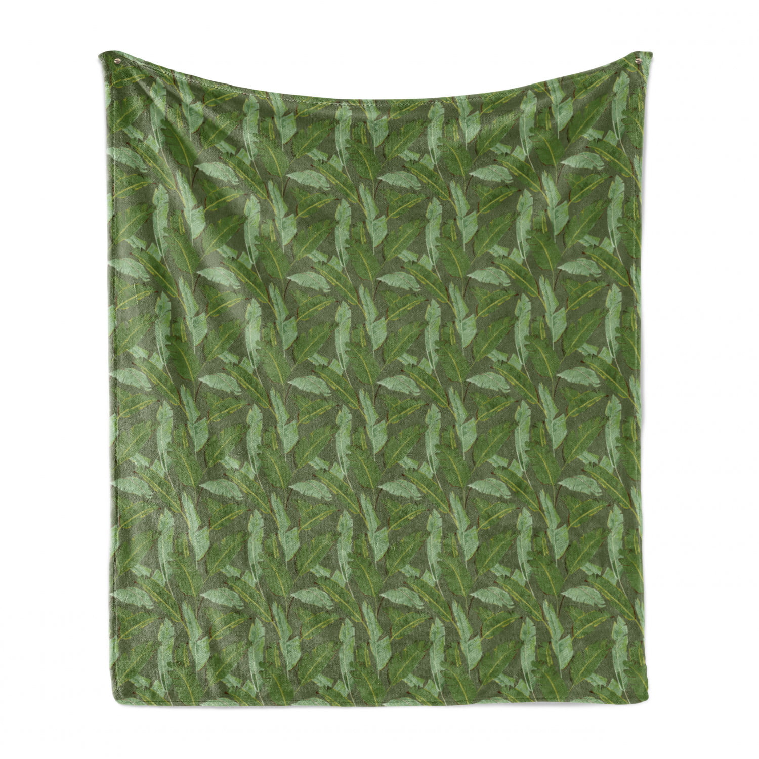 Fleece Flannel Throw Blanket Light-Weight Air-Conditioned Quilts Natural Material Fluffy Blanket Bananas On Green Pattern Bed Throws for Sofa Bed 60 x 80 Inches 
