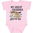 thumbnail image 3 of Inktastic My Great Grandma Loves Me with Sloth and Hearts Boys or Girls Baby Bodysuit, 3 of 5