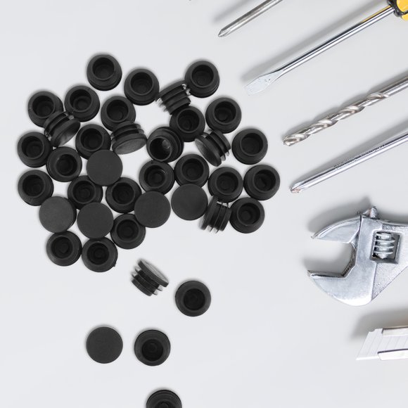 UPGRATOR 200Ud Tapones Plásticos Para De Muebles Negro Con Ajuste