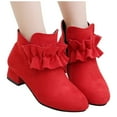 thumbnail image 3 of FRSASU Kids Shoes Clearance Children Princess Casual Shoes Winter Cotton Warm Short Boots Red 1.5(34), 3 of 9