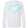 thumbnail image 3 of Inktastic Paw Print Heart Long Sleeve T-Shirt, 3 of 5