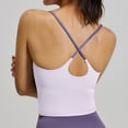 thumbnail image 5 of HVOBTTY Women's Summer Soft Solid Color Sleeveless Round Neck Lightweight Hiking Running Workout Sport Comfy Beach Camisoles Top Purple, M, 5 of 5