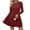 Wine 06, variant on Karymi Sundresses for Women Brushed Ribbed Knit Dress, Crew Neck Long Sleeve Slim Fit High Waist Flowy A Line Short Dress for Fall Winter Daily