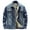 Dark Blue, variant on Odeerbi Denim Jackets Outwear for Men 2025 Casual Denim Jacket And Velvet Stand-collar Single-breasted Jacket Coat Dark Blue