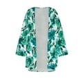 thumbnail image 4 of Chiffon Kimono Cardigans for Women, Loose Open Front Kimono Cover ups for Ladies Summer Dressy Top Green M, 4 of 4