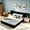 Black, variant on AUU Extra Large Queen Size Platform Bed – Soft Chenille Fabric Frame, Curved Headboard, Reinforced Electroplated Metal Legs, Flexible DIY Side Space Design
