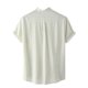 thumbnail image 4 of Hombres Casual Botones Playa Sin posicionamiento Jersey Estampado a rayas Cuello alto Camisa de manga corta Blusa Pompotops  oipoqjl46555, 4 of 9