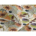 thumbnail image 3 of Ambesonne Retro Quilted Bedspread Set 3 Pcs, Daisy Flowers Leaves Print, King, Green Orange and Grey Teal, 3 of 4