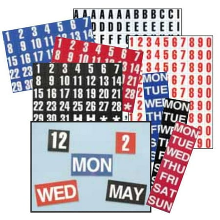 - Magna Visual FH-33 1in. H Calendar Dates 1-31 Magnetic Headings White on Red