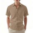 thumbnail image 1 of Besolor Short Sleeve Shirts for Men Summer Collared Button down Tops Casual Solid Beach Blouses with Pocket, 1 of 7
