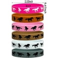 thumbnail image 3 of 24 Packs Horse Rubber Bracelets Horse Party Supplies Horse Racing Motivational Rubber Wristbands for Horse Themed Birthday Party Baby Shower Party Favors Gift Bag Stuffer School Award Gift$$Office, 3 of 7