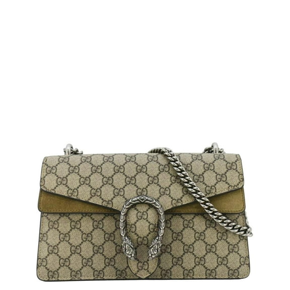 Pre-Owned GUCCI Dionysus Small GG Supreme Canvas Shoulder Bag Beige 400249