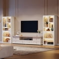 thumbnail image 5 of Tribesigns 70" Tall Geometric Bookshelf Set of 2, White Arched Bookcase with 5 Irregular Storage Shelves, Open Art Decor Display Shelf, 5 of 6
