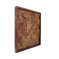 thumbnail image 5 of CONSDAN Wood Wall Decor | USA Grown Hardwood, Rustic Wooden Wall Art, Home Decorations for Living Room and Bedroom Aesthetic, Framed and Ready to Hang, Cubic, 18" x 18", 5 of 7