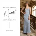 thumbnail image 2 of David’s Bridal, The Edit by DB Studio Women's Formal Stretch Plunge Neckline Sheath Dress, Full Length, Lace, 2 of 7