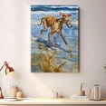 thumbnail image 4 of Funny Dog on Beach Canvas Wall Art, Azawakh Dog Picture Ocean Artwork for Bathroom Bedroom Living Room, Art Decor 8x12 Inches, 4 of 6