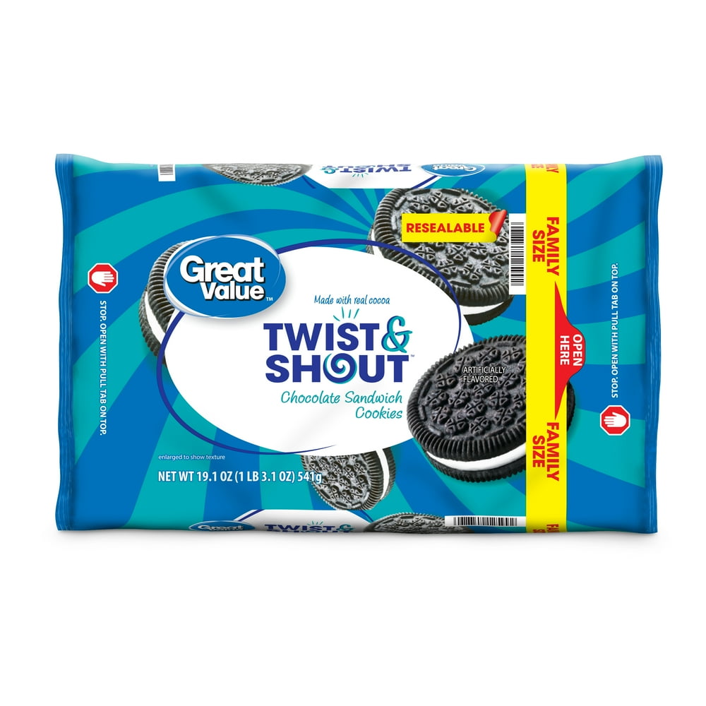 Great Value Twist & Shout Chocolate Sandwich Cookies, 19.1 oz Walmart