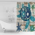 thumbnail image 4 of 60x72 Inch Shower Curtains for Bathroom Sea Turtle Coastal Fabric Bath Curtain Decor Summer Beach Starfish Nautical Waterproof Restroom Curtains Shower Set Accessories with 12 Hooks 60 Inch, 4 of 6