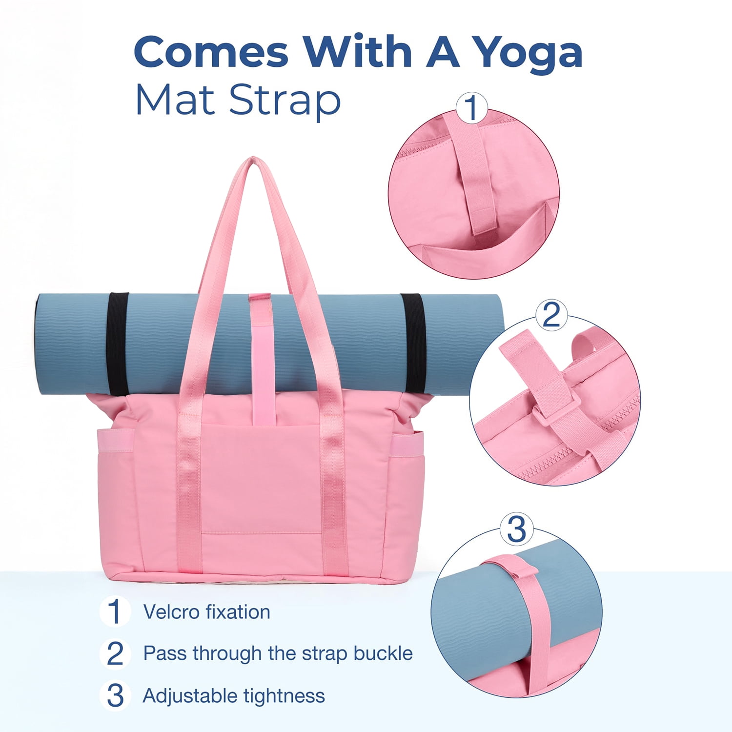 Gynky Tote Bag for Women, Gym Bag Multi-Pocket Lightweight Duffel Bags Puffy Yoga Mat Bag with Compartments, Quilted Large Nurse Shoulder Handbag Yoga Bag Travel Duffle for Work Dance Sports
