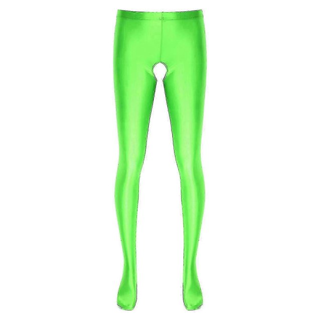 High Waist Leggings with Open Crotch and Glossy Pantyhose for Men's Nightwear 26s