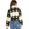 thumbnail image 3 of Love Tree Women's Juniors Cozy Soft Sherpa Printed Cropped Jacket (Hunter Green, Small), 3 of 4
