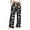 Black-D, variant on Women's Wide Leg Pants Elastic High Waist Drawstring Print Trousers Casual Loose Stylish Clothes With Pockets (XL, Black-D)
