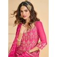 thumbnail image 2 of Queen Pink Embroidered Georgette Designer Lehenga Style Suit with Zari, Thread & Sequins Work – Wedding, Reception & Festival Wear | Size : XL, 2 of 3