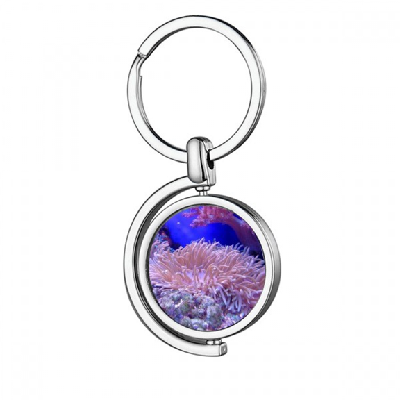 Ocean Science Nature Picture Rotating Keychain Metal Keyring Holder