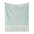 thumbnail image 1 of Shabby Flora Soft Flannel Fleece Throw Blanket, Traditional Old Fashioned Vertical Stripes Ornaments and Dots, Cozy Plush for Indoor and Outdoor Use, 50" x 60", Almond Green Cream White, by Ambesonne, 1 of 6