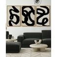 thumbnail image 3 of SHENIFY Black Abstract Boho Wall Art 16x24in3pcs Framed Wood Geometric Wall Decor Minimalist Bohemian Bedroom Decor Canvas Prints, 3 of 8