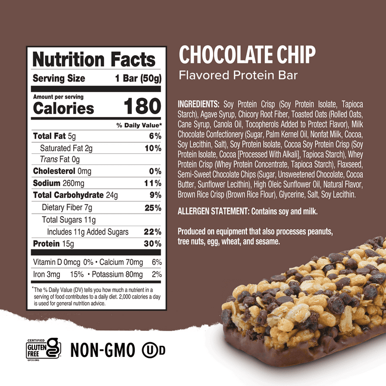 Ready Clean Protein Bar, Chocolate Chip, 5 Count Bars
