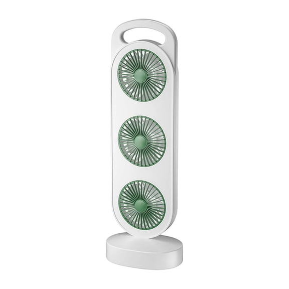 Leeye Triple Head Standing Fan, Rechargeable Portable Floor Fan with Dual Head Separate Control, 3-Speed Lightweight Personal Fan for Indoor Outdoor Travel, A, One Size,