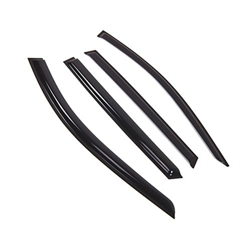 Car Window Rain Guard | Outside Mount Visors Auto Side Window Deflectors | Windows Visor Rain Shields Compatible with 2013-2016 Infiniti QX60 | 4 Pcs Set, WD2-809, Dark Smoke