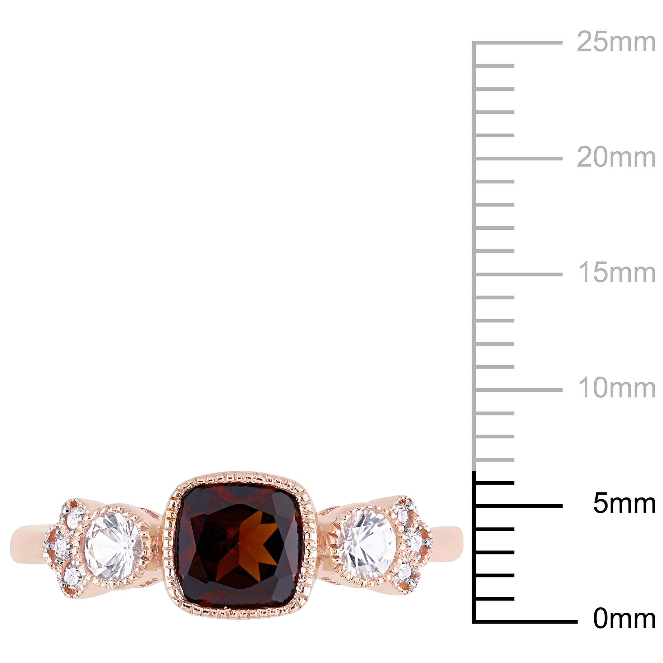 Everly Women's Garnet and Sapphire 10K Rose Gold Engagement Ring