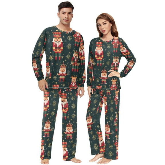 Matching Pajamas for Couples Christmas Nutcracker His and Hers Pajamas Sets Soft Long Sleeve Sleepwea