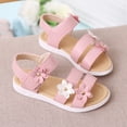 thumbnail image 3 of RTKFRFLM Girls Soft Sole Sandals Floral Decor Magic Tape Princess Dress Shoes White 18-24 Months, 3 of 8