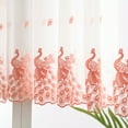 thumbnail image 5 of Bouanq European Embroidered Floral Sheer Curtains Rod Pocket Transparent Voile Window Treatment Drapes for Living Room/Hall/Villa Room Decoration Tulle Curtain 1 Panel, 5 of 7