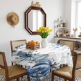 thumbnail image 3 of Blue White Pumpkins Table Cloth Waterproof Tablecloths, Thanksgiving Fall Blue Eucalyptus Leaves Tablecloth Dining Table Cover for Kitchen Party Tabletop Outdoor, Square Tablecloth 54x54 Inch, 3 of 9