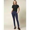 thumbnail image 4 of Made by Johnny Women's Casual Leggings Stretchy Work Ankle Pants Office Slacks with Pocket XL NAVY, 4 of 6