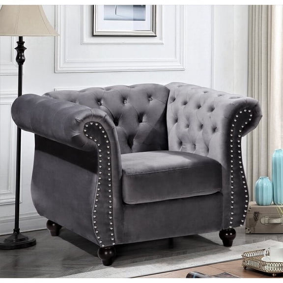 Fender 40.6'' Wide Tufted Velvet Chesterfield Chair